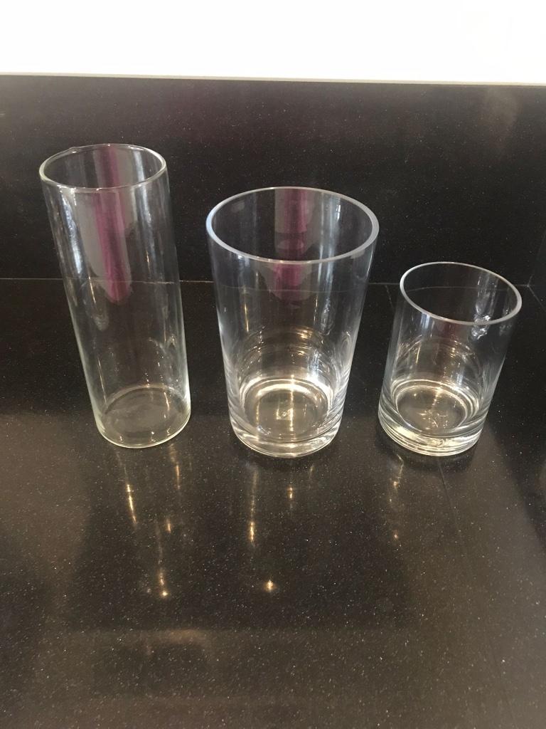 Vase en verre transparent, Enlèvement ou Envoi, Comme neuf, Blanc, Verre