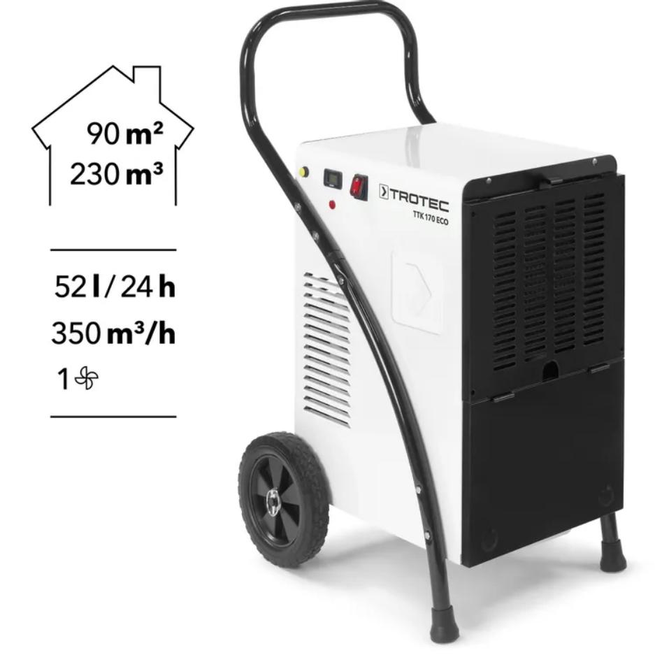 Déshumidificateur TROTEC TTK 170 ECO – À louer 10€/jour, Ophalen, Nieuw, Luchtontvochter
