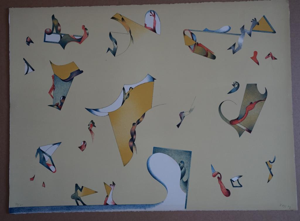 Litho Duits kunstenaar Jan Voss - kleine oplage 60, Enlèvement