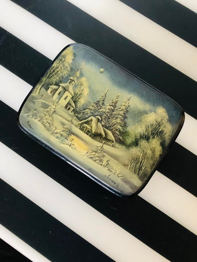 Vintage - Doosje - Winterlandschap, Ophalen of Verzenden