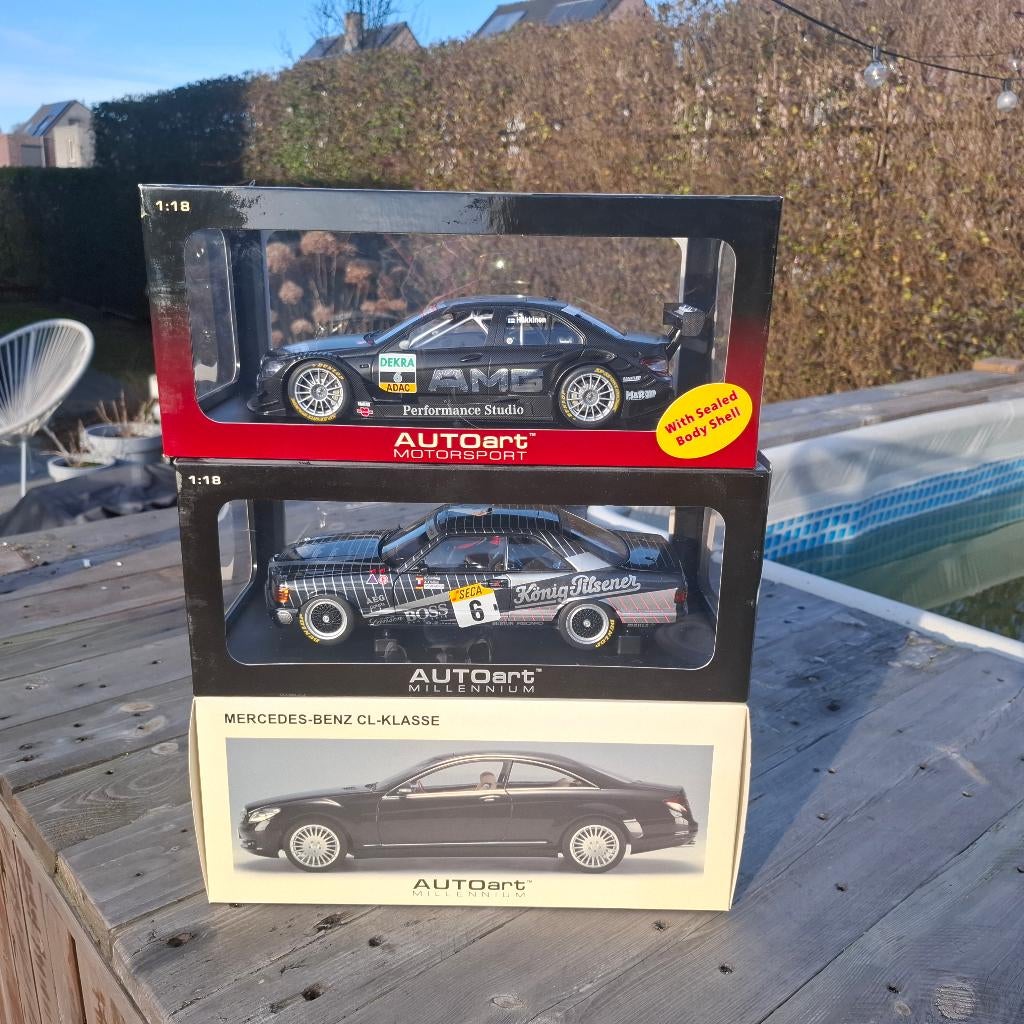 3 x 1/18 AutoArt Mercedes-Benz Models, Enlèvement ou Envoi, Neuf, Voiture, Autoart