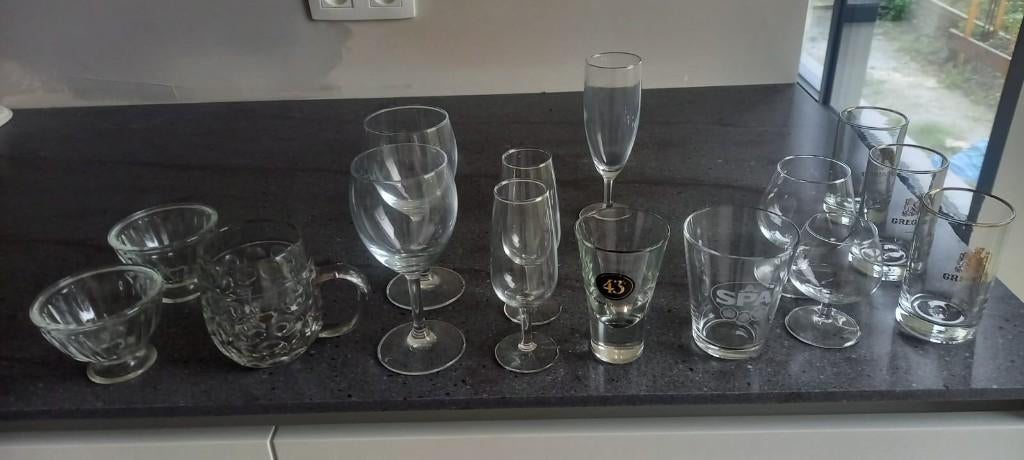 Mix Set Glazen - Diverse types, Huis en Inrichting, Keuken | Servies, Glas, Ophalen