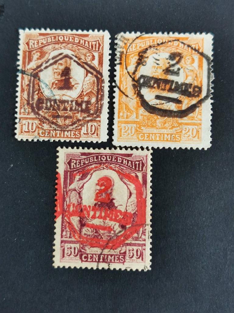 Haïti 1907 - Président Nord Alexis - avec surcharge, Enlèvement ou Envoi, Affranchi, Amérique centrale