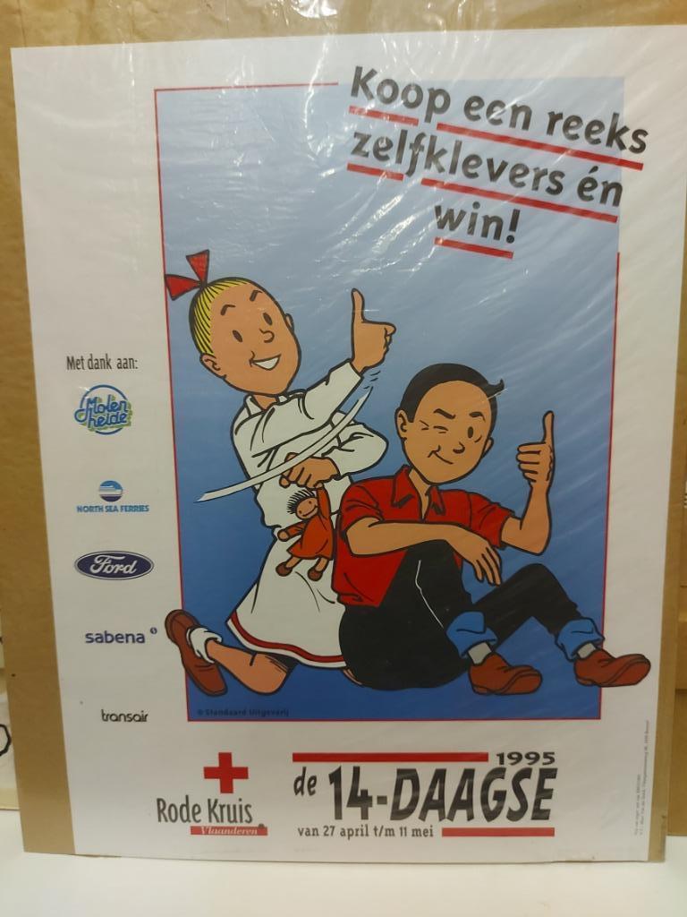 Affiche de la bande dessinée Suske et Wiske, Enlèvement ou Envoi, Bob et Bobette, Comme neuf, Image, Affiche ou Autocollant
