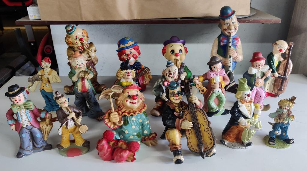 Groot lot vintage beeldjes van clowns in porselein, Enlèvement ou Envoi, Comme neuf