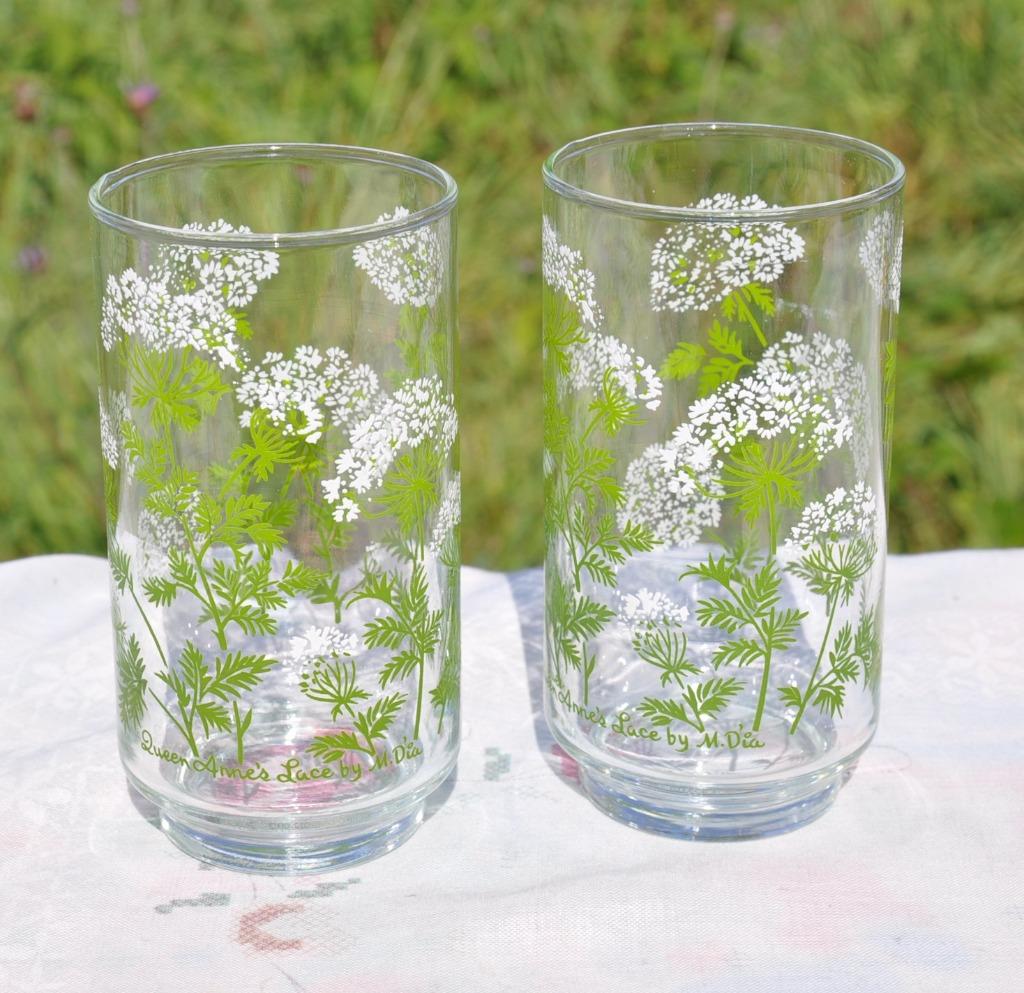 2 +1 retrouvé pour eau decor fleur blanche, Enlèvement ou Envoi, Comme neuf, Verre, Verre ou Verres