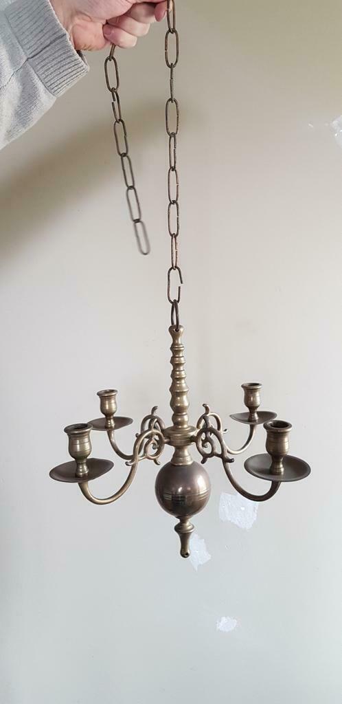 Joli chandelier 4 branches non électrifié, Enlèvement, Utilisé