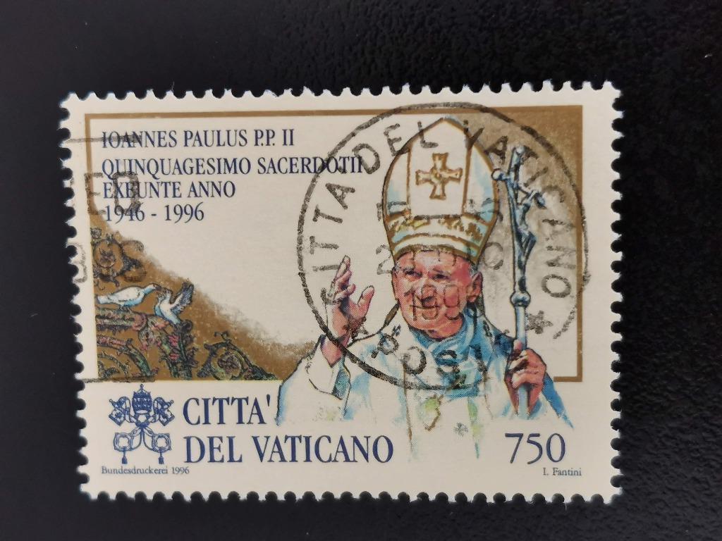 Vaticaanstad 1996 - 50 jaar Priesterjubileum Paus, Postzegels en Munten, Verzenden, Gestempeld