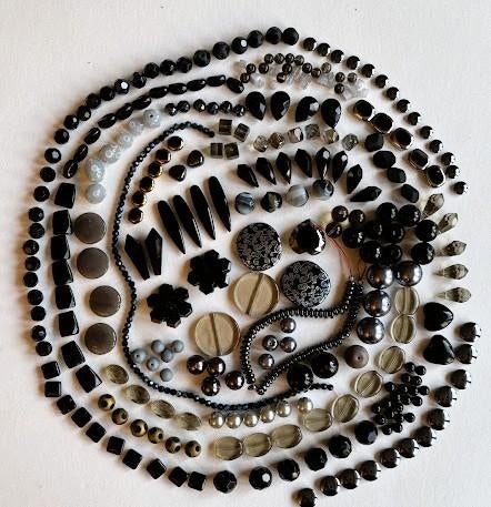 Lot de 400 perles noires et grises, Enlèvement ou Envoi, Neuf, Perle