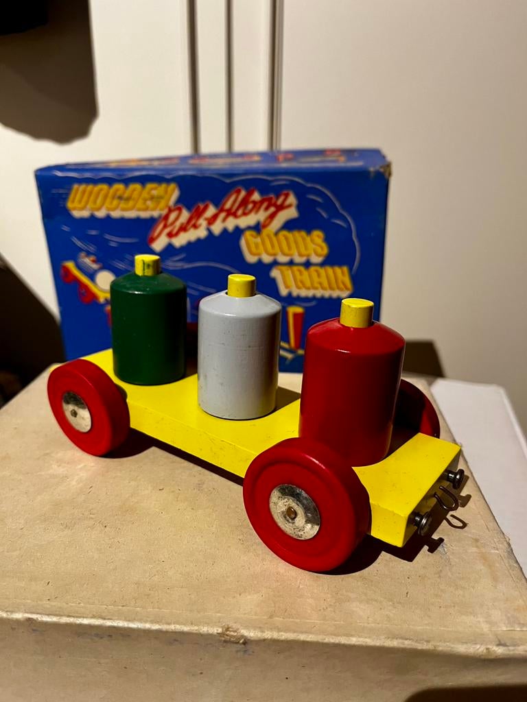 Petit train en bois vintage, Enlèvement ou Envoi
