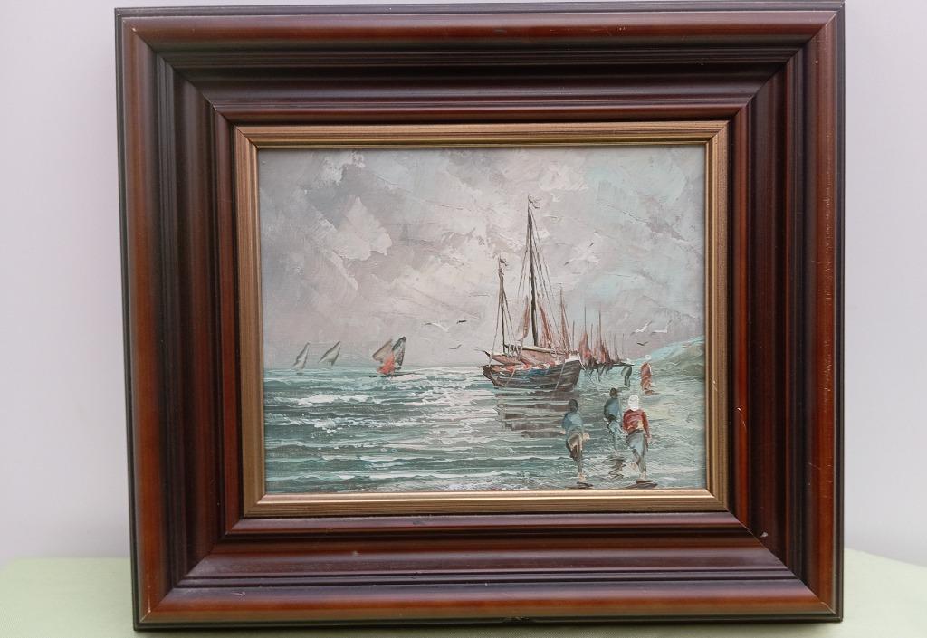 marine schilderij, Antiek en Kunst, Kunst | Schilderijen | Klassiek, Ophalen of Verzenden
