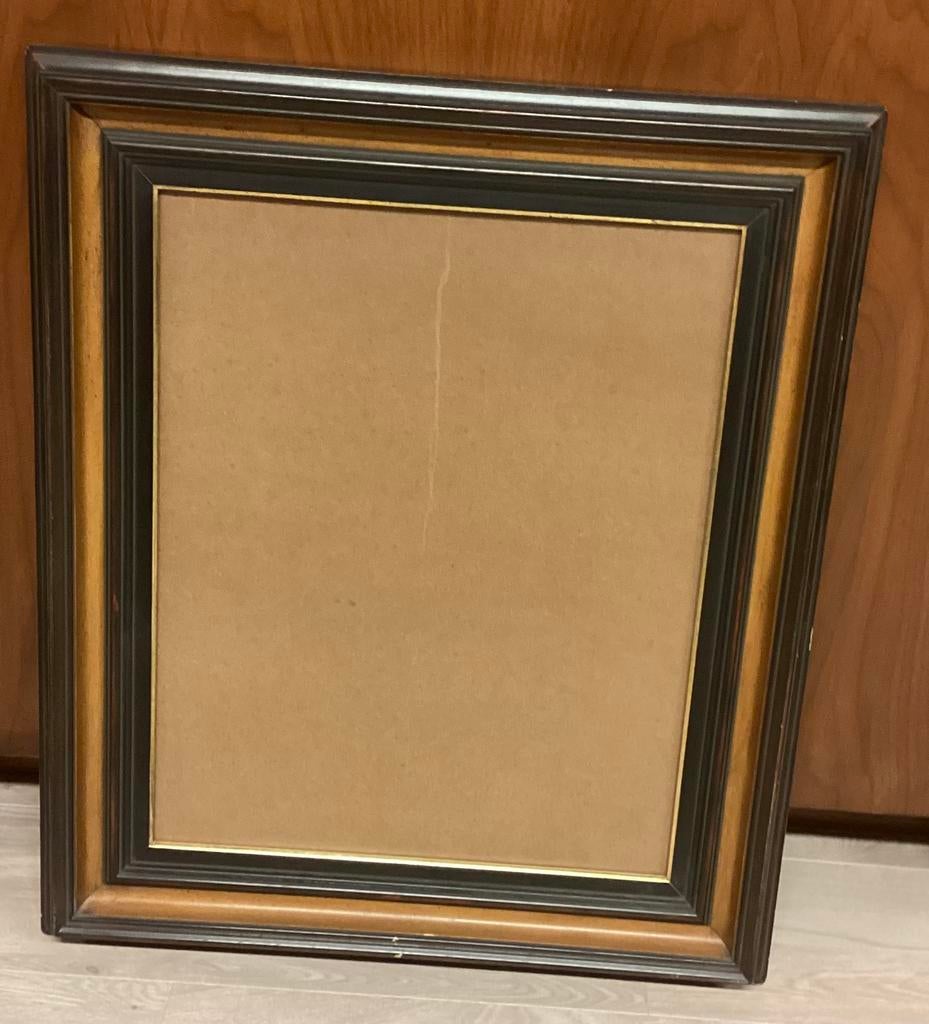 Fotokader donkerbruin afgewerkt met goud, Ophalen, Gebruikt, 50 tot 75 cm, 50 tot 75 cm
