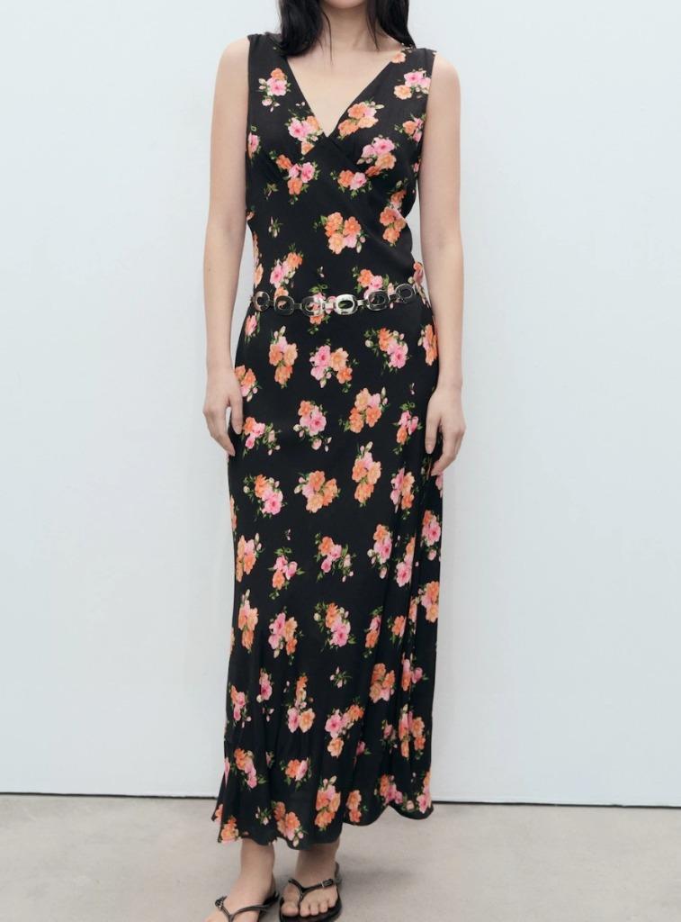 Jurk met bloemenprint roze bloemen one size, Kleding | Dames, Ophalen of Verzenden, Nieuw, Maat 38/40 (M), Zwart