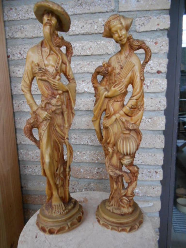 Empereur et impératrice d'Asie Geisha et Daimyo 1960, Antiquités & Art, Enlèvement ou Envoi