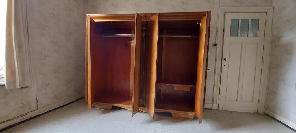 volhouten (oude) kleerkast, Huis en Inrichting, Gebruikt, 200 cm of meer, 150 tot 200 cm, 50 tot 75 cm