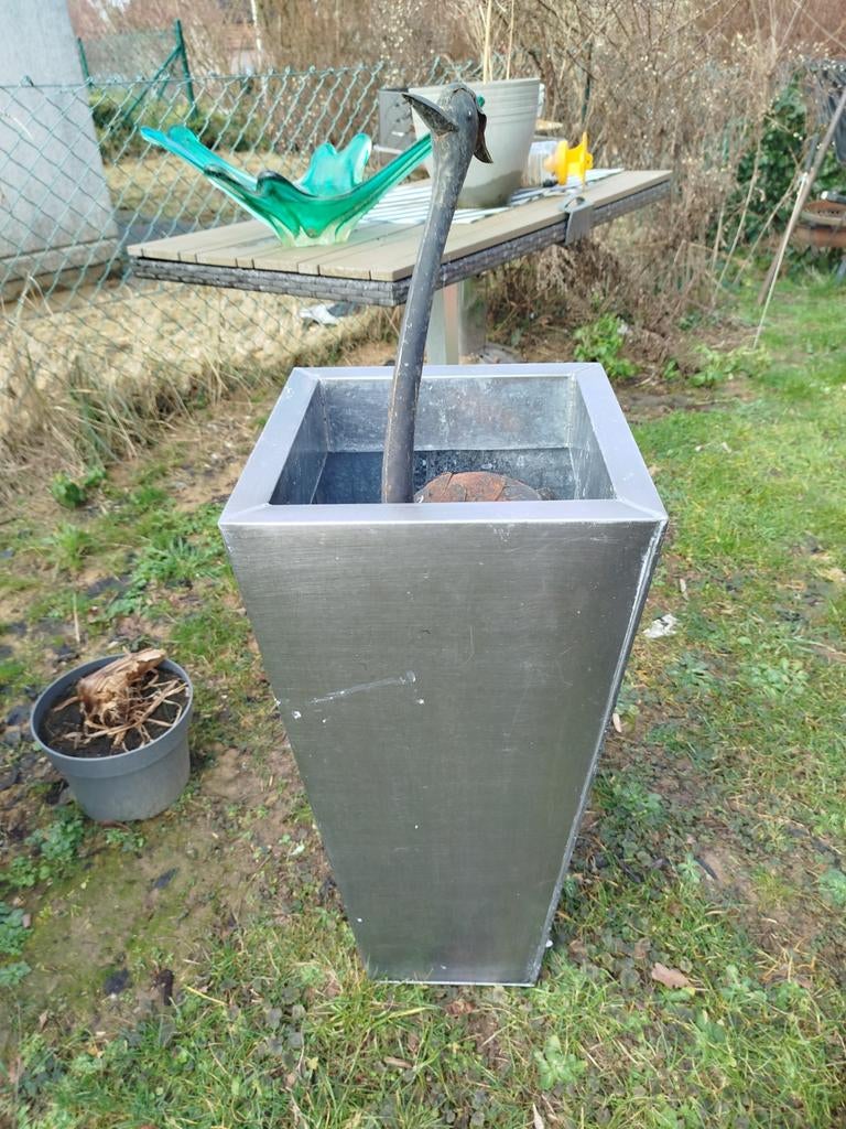 Grand pot métal pour fleurs où arbre, Enlèvement ou Envoi, Métal