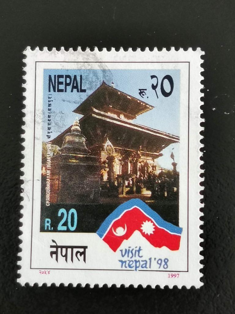 Nepal 1997 - tempel in Bhaktapur, Ophalen of Verzenden, Gestempeld