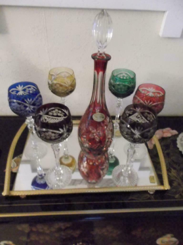 Kristallen set glazen en karaf, Antiek en Kunst, Ophalen of Verzenden