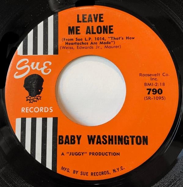 Baby Washington ‎– Leave Me Alone " Popcorn Topper ' 7 ", Ophalen of Verzenden, Gebruikt, R&B en Soul