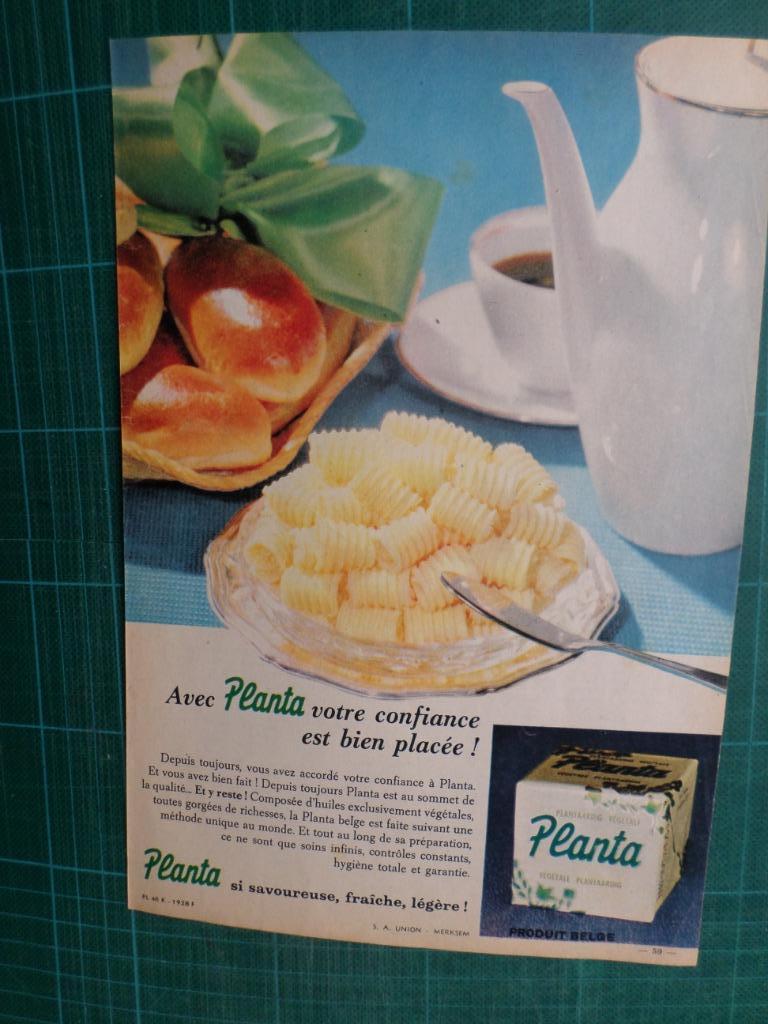 Planta margarine - publicité papier - 1961, Enlèvement ou Envoi, Utilisé, Autres types