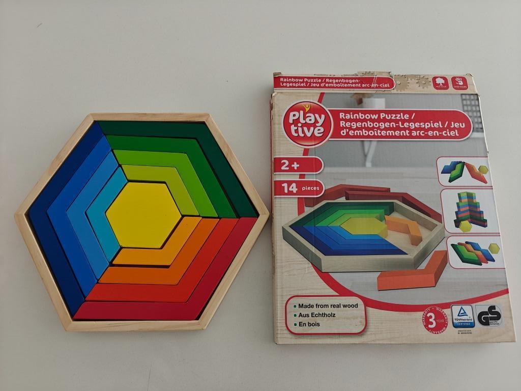 houten legpuzzel regenboog, Ophalen, Gebruikt