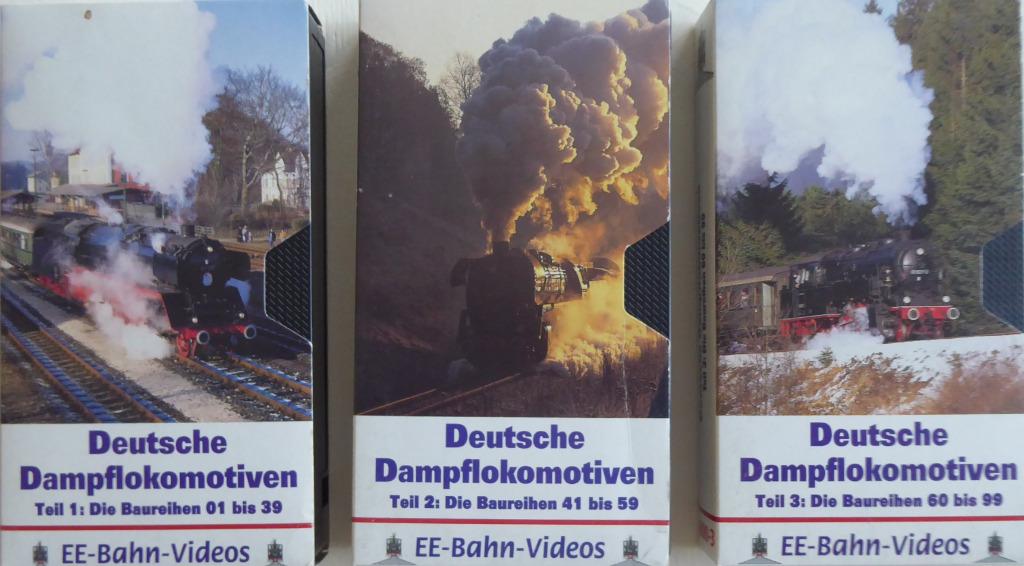 Vidéos VHS originales : locomotives à vapeur allemandes, Collections, Enlèvement ou Envoi, Comme neuf, Train, Autres types
