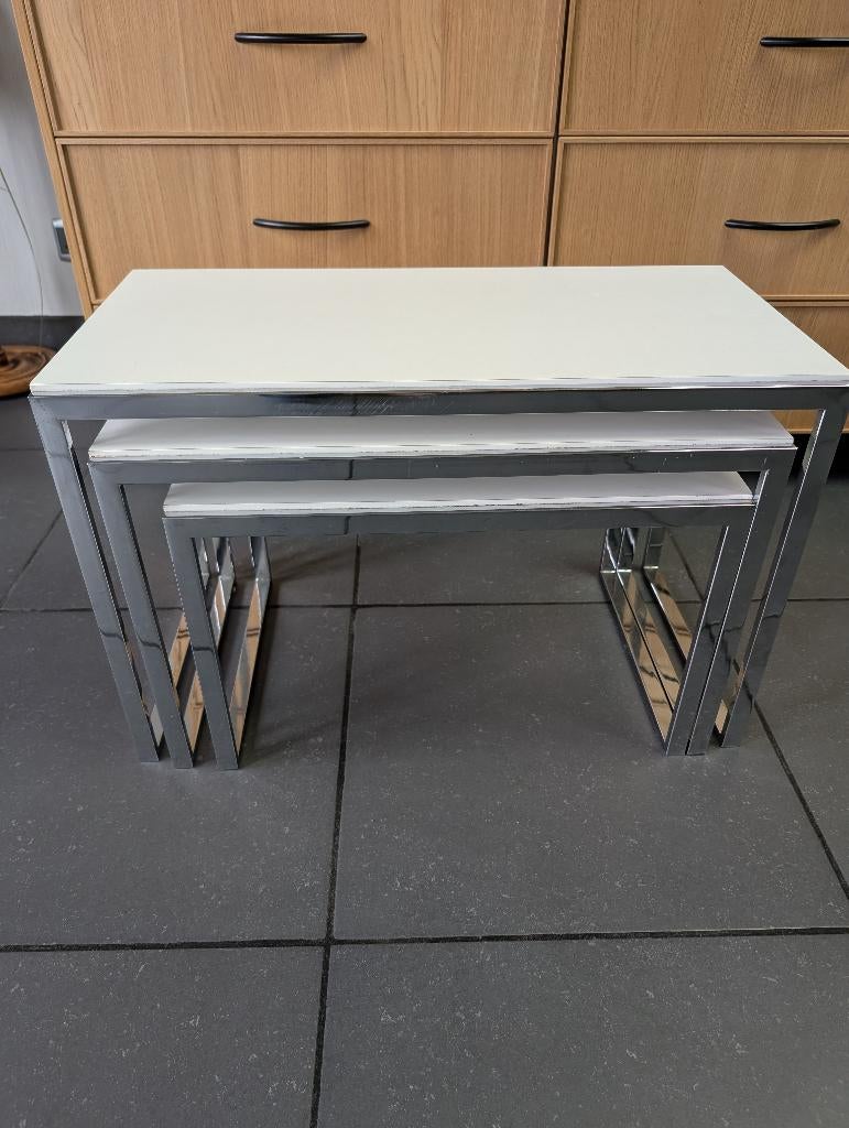 Nesttafels, Ophalen, Metaal of Aluminium, Vintage, Zo goed als nieuw