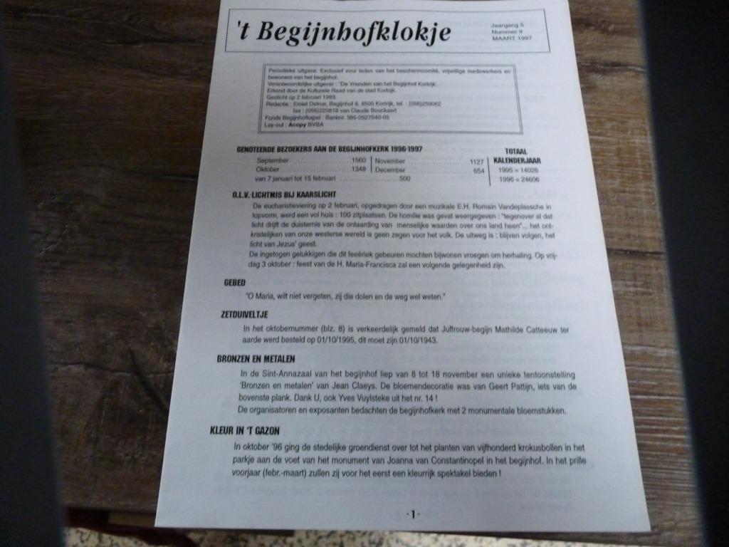 Periodieke uitgave 1997 't Begijnhofklokje, Ophalen of Verzenden, Gelezen