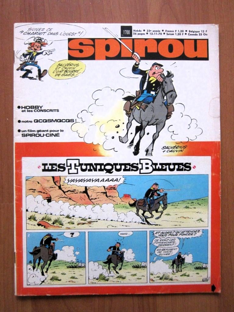 Spirou 1700 + supplément Spirou ciné Bobo (1970), Livres, Enlèvement ou Envoi, Une BD, Comme neuf, Collectif
