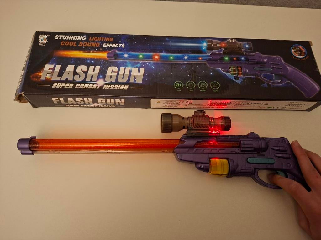Speelgoed geweer : flash gun met licht en geluid, Ophalen of Verzenden