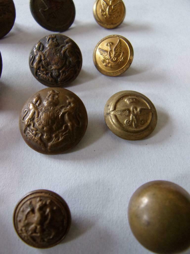 38 Oude koperen militaire knopen  ww1, Ophalen of Verzenden, Marine, Embleem of Badge