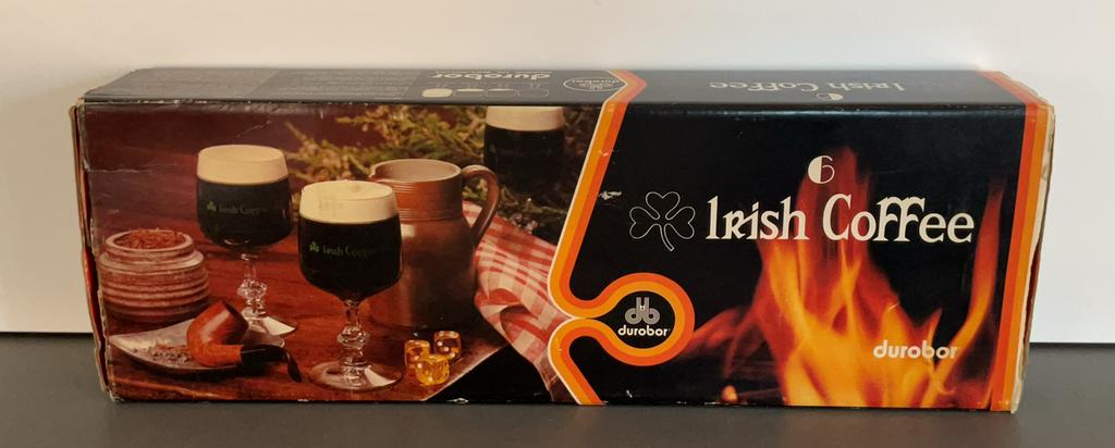9 Durobor Irish Coffee glazen VINTAGE (jaren 70), Ophalen of Verzenden, Zo goed als nieuw, Overige typen