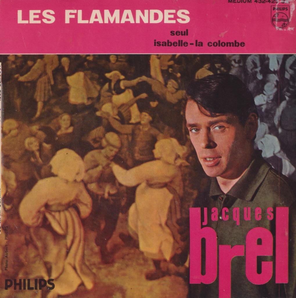 Jacques Brel – Les Flamandes / Seul + 2 – Single - EP, Cd's en Dvd's, Vinyl Singles, Ophalen of Verzenden, Gebruikt, Wereldmuziek