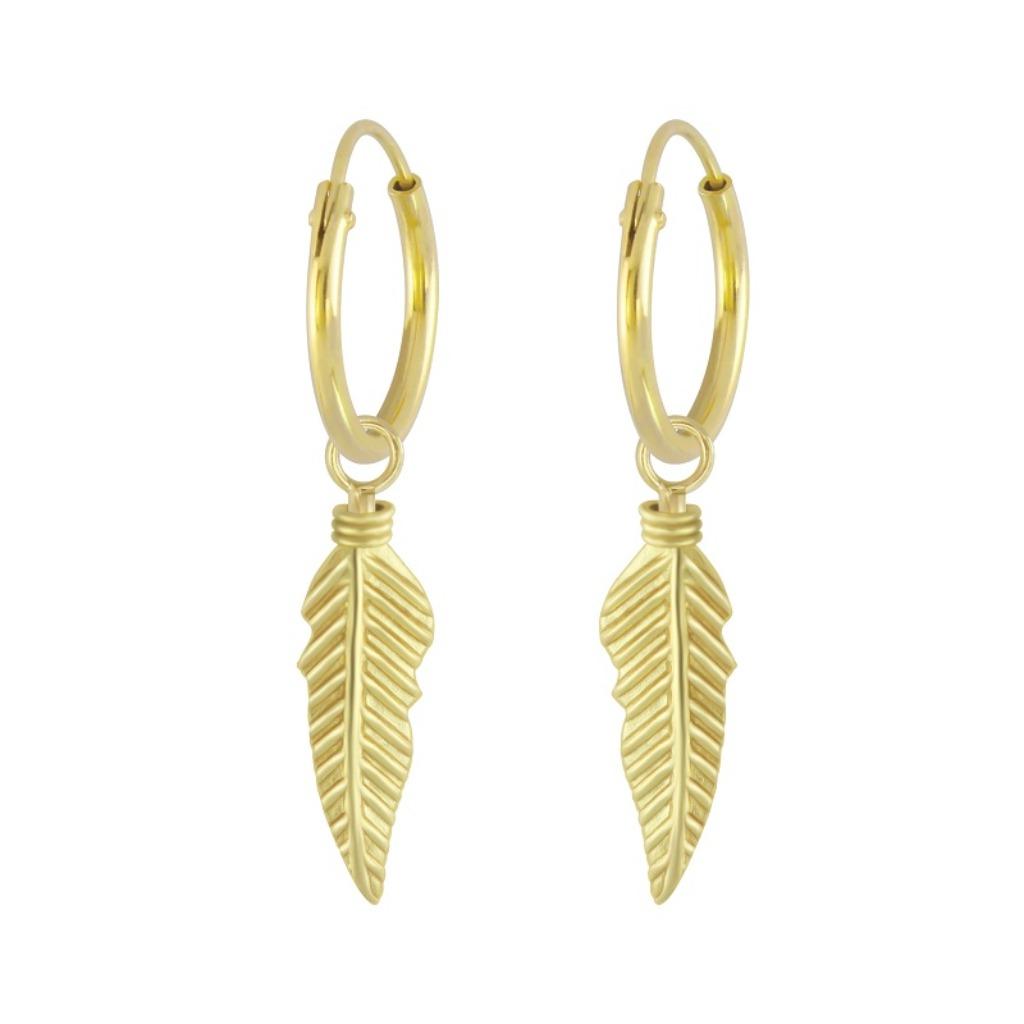 Boucles d'oreilles en argent plaqué or 14 carats, créoles av, Bijoux, Sacs & Beauté, Boucles d'oreilles, Enlèvement ou Envoi, Neuf