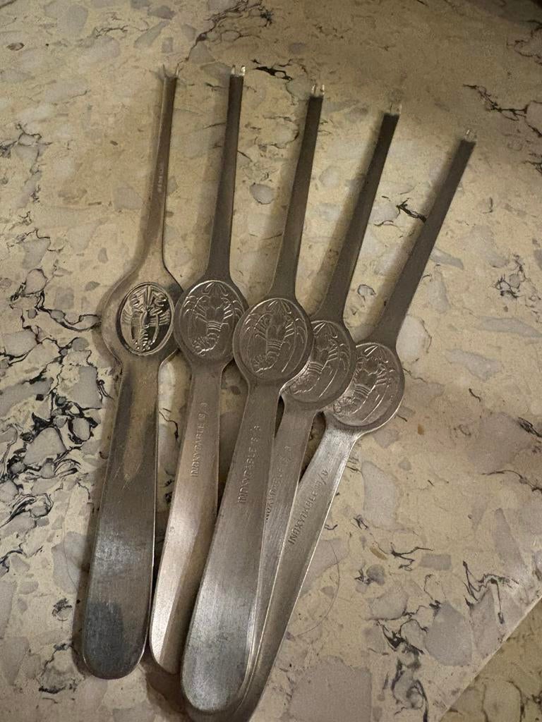 Vintage inox kreeftvorken, Ophalen of Verzenden