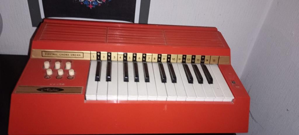 Retro electric chord organ werkt perfect en is een zeer mooi, Audio, Tv en Foto, Ophalen, Zo goed als nieuw