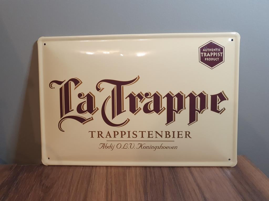 Panneau d'affichage en métal - La Trappe -, Collections, Marques de bière, Enlèvement ou Envoi, Utilisé, Panneau, Plaque ou Plaquette publicitaire