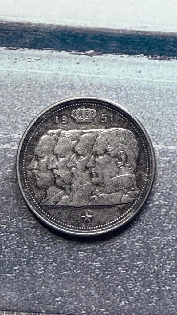 100 Belgische frank - 4 koningen - 1951 NL, Ophalen of Verzenden, Zilver, Zilver