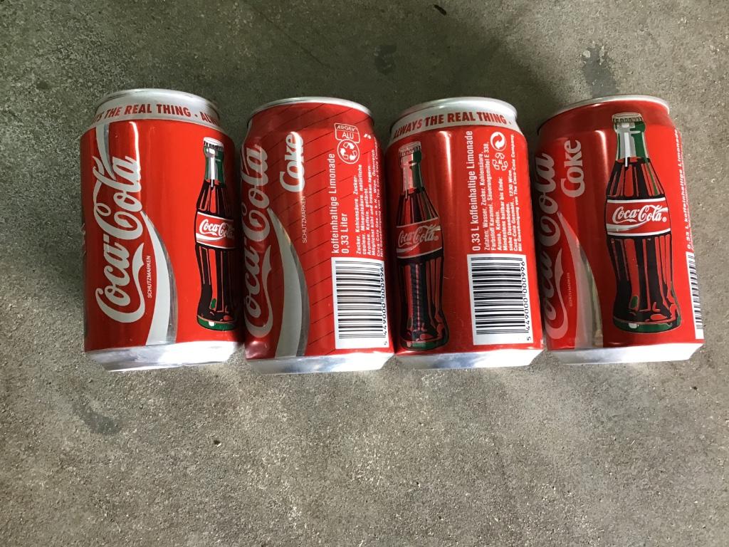 Coca-Cola 7 Oostenrijkse blikjes, Ophalen of Verzenden, Gebruikt, Verpakking