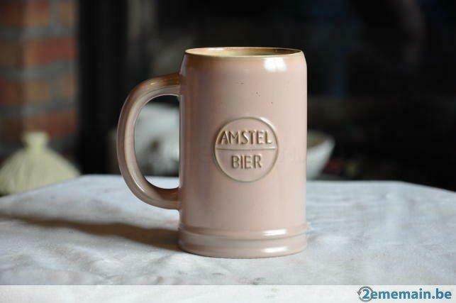 chope en grès Amstel 1/4 l, Enlèvement, Utilisé