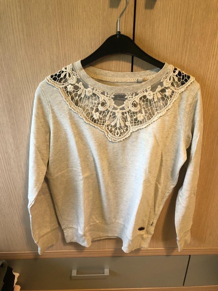 Beige trui met kant van America today, Beige, Ophalen of Verzenden, Zo goed als nieuw, Maat 36 (S)
