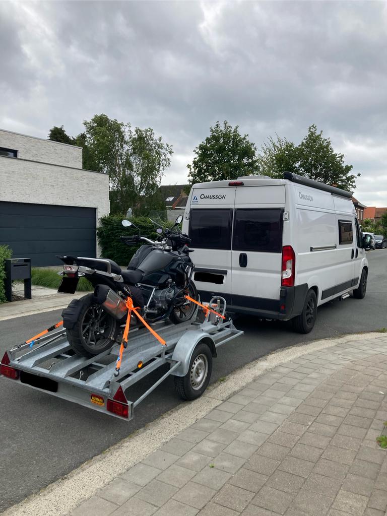Te huur - aanhangwagen voor moto’s - motoremorque, Ophalen, Gebruikt