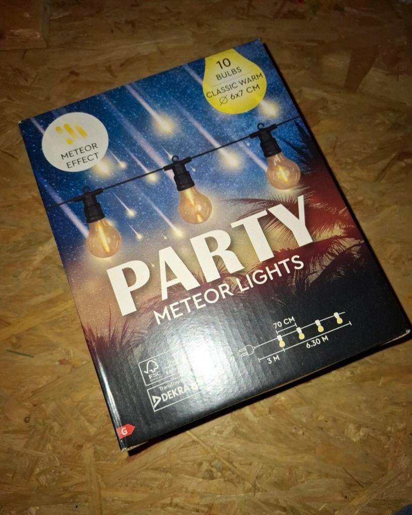 Party Meteor Lights Lichtslingers - Nieuw - 6,30 m, Tuin en Terras, Ophalen of Verzenden