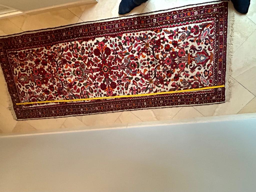 Ancien tapis noué main 2,05m x 0,8àm, Maison & Meubles, 150 à 200 cm, Enlèvement, Utilisé, 50 à 100 cm