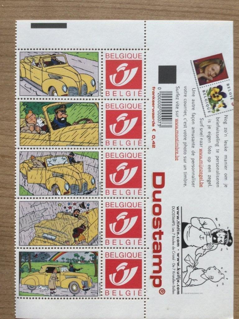 kuifje duostamp de 7 kristallen bollen, Envoi, Non oblitéré, Neuf