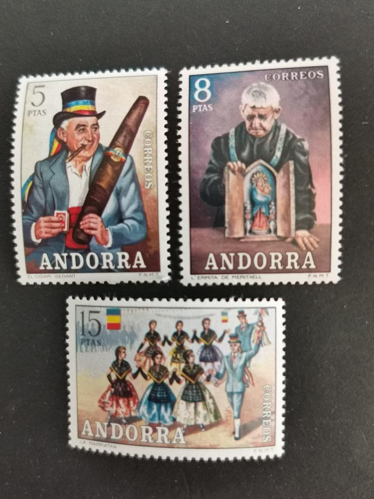 Spaans Andorra 1972 - folklore, sigaar, volksdansen **, Ophalen of Verzenden, Postfris