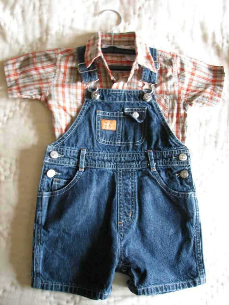 Ensemble: tailleur pantalon en jean et chemise à carreaux,1a, Garçon, MET, Enlèvement ou Envoi, Ensemble