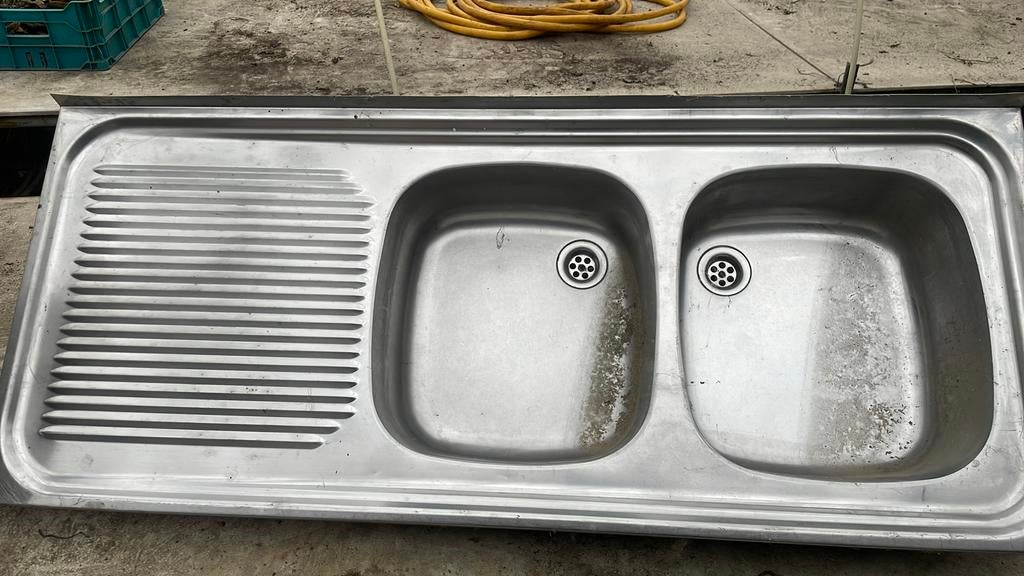 Inox spoelbak, Huis en Inrichting, Keuken | Keukenelementen, Ophalen, Gebruikt, Minder dan 100 cm, 25 tot 50 cm