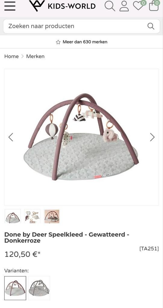 Done by Deer Speelmat - Donkerroze- Inclusief tas, Kinderen en Baby's, Ophalen, Nieuw