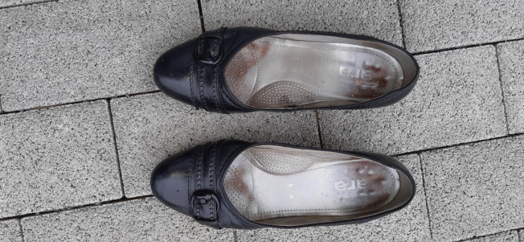 schoenen dames maat 37 , ARA 5 H  zwart met gespje op neus, Schoenen met lage hakken, Zwart, Ophalen of Verzenden, Ara